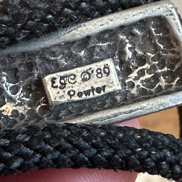 EJC Vintage silver pewter cactus bolo tie on black chord with silver tips 1989 - Picture 4 of 5
